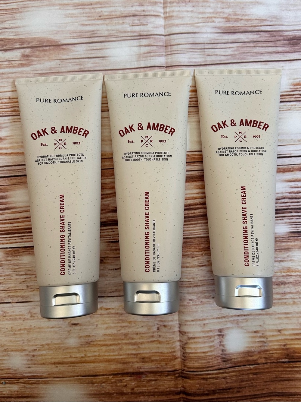 Pure Romance Oak & Amber Conditioning Shave Cream Bundle of 3